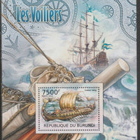 Burundi 2012 Sailing Ships perf souvenir sheet,containing 1 value unmounted mint.