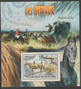 Burundi 2012 Horses perf souvenir sheet,containing 1 value unmounted mint.t.
