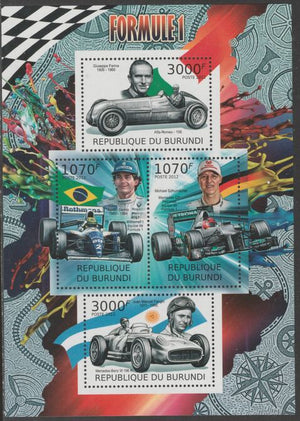 Burundi 2012 Formula 1 perf sheetlet containing 4 values unmounted mint.