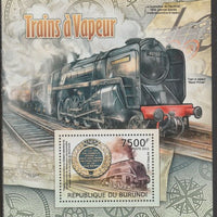 Burundi 2012 Steam Trains perf souvenir sheet,containing 1 value unmounted mint.t.