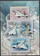 Burundi 2012 Concorde perf sheetlet containing 4 values unmounted mint.
