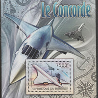 Burundi 2012 Concorde perf souvenir sheet,containing 1 value unmounted mint.t.