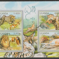 Uganda 2012 Wild Cats perf sheetlet containing 4 values unmounted mint.