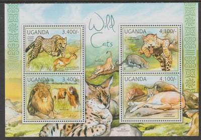 Uganda 2012 Wild Cats perf sheetlet containing 4 values unmounted mint.