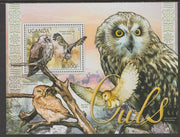 Uganda 2012 Owls perf souvenir sheet,containing 1 value unmounted mint.t.