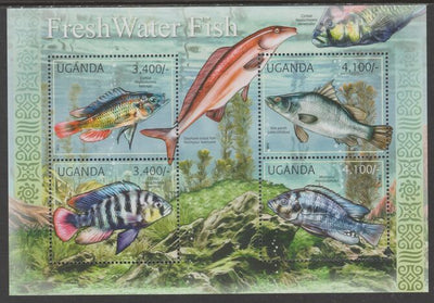 Uganda 2012 Freshwater Fish perf sheetlet containing 4 values unmounted mint.