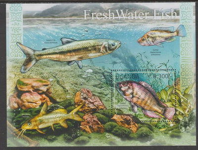 Uganda 2012 Freshwater Fish perf souvenir sheet,containing 1 value unmounted mint.t.