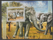 Uganda 2012 African Elephants perf souvenir sheet,containing 1 value unmounted mint.t.