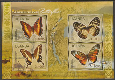 Uganda 2012 Butterflies perf sheetlet containing 4 values unmounted mint.