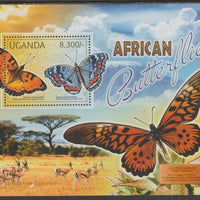Uganda 2012 Butterflies perf souvenir sheet,containing 1 value unmounted mint.t.