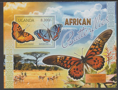 Uganda 2012 Butterflies perf souvenir sheet,containing 1 value unmounted mint.t.