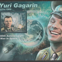 Uganda 2012 Yuri Gagarin perf souvenir sheet,containing 1 value unmounted mint.t.