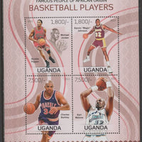 Uganda 2012 Michael Jordan perf sheetlet containing 4 values unmounted mint.