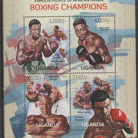 Uganda 2013 Boxing Champions perf sheetlet containing 4 values unmounted mint.