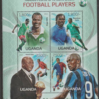 Uganda 2013 Football Pllayers perf sheetlet containing 4 values unmounted mint.