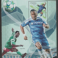 Uganda 2013 Football Pllayers,perf souvenir sheet,containing 1 value unmounted mint.