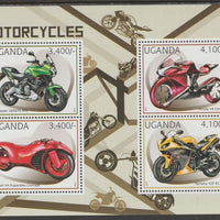 Uganda 2012 Motorcycles perf sheetlet containing 4 values unmounted mint.