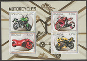 Uganda 2012 Motorcycles perf sheetlet containing 4 values unmounted mint.