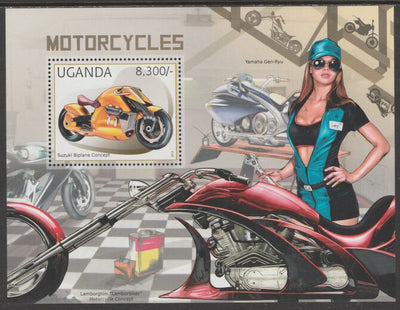 Uganda 2012 Motorcycles perf souvenir sheet,containing 1 value unmounted mint.t..