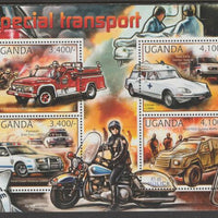 Uganda 2012 Special Transport perf sheetlet containing 4 values unmounted mint.