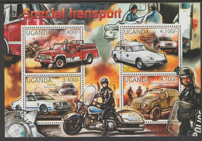 Uganda 2012 Special Transport perf sheetlet containing 4 values unmounted mint.