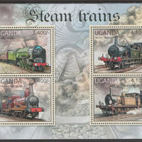 Uganda 2012 Steam Trains perf sheetlet containing 4 values unmounted mint.