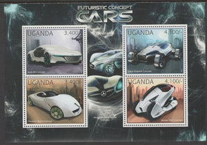 Uganda 2012 Futuristic Cars perf sheetlet containing 4 values unmounted mint.