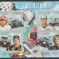 Uganda 2012 Formula 1 perf sheetlet containing 4 values unmounted mint.