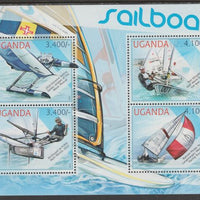 Uganda 2012 Sailboats perf sheetlet containing 4 values unmounted mint.