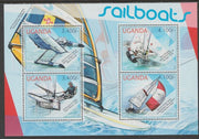 Uganda 2012 Sailboats perf sheetlet containing 4 values unmounted mint.