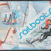 Uganda 2012 Sailboats perf souvenir sheet,containing 1 value unmounted mint.t..
