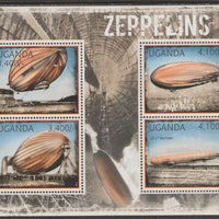 Uganda 2012 Zeppelins perf sheetlet containing 4 values unmounted mint.