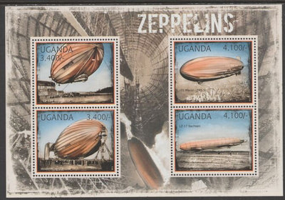Uganda 2012 Zeppelins perf sheetlet containing 4 values unmounted mint.