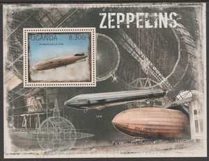 Uganda 2012 Zeppelins perf souvenir sheet,containing 1 value unmounted mint.t..