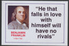 Famous Quotations - Benjamin Franklin on 6x4 in (150 x 100 mm) glossy card, unused and fine