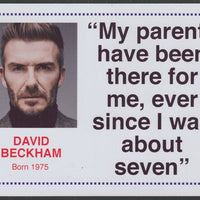 Famous Quotations - David Beckham on 6x4 in (150 x 100 mm) glossy card, unused and fine