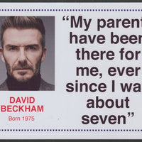 Famous Quotations - David Beckham on 6x4 in (150 x 100 mm) glossy card, unused and fine