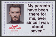 Famous Quotations - David Beckham on 6x4 in (150 x 100 mm) glossy card, unused and fine
