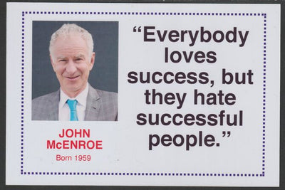 Famous Quotations - John McEnroe on 6x4 in (150 x 100 mm) glossy card, unused and fine