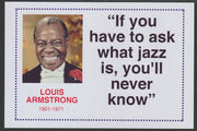 Famous Quotations - Louis Armstrong on 6x4 in (150 x 100 mm) glossy card, unused and fine