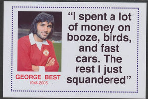 Famous Quotations - George Best on 6x4 in (150 x 100 mm) glossy card, unused and fine