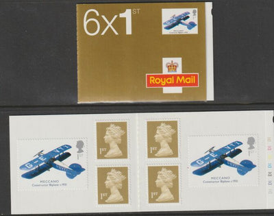 Great Britain 2003 Classic Transport Toys Booklet with 4 x 1st class definitives plus 2 x Meccano stamps SG PM11