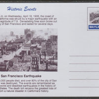 Mayling (Fantasy) Historic Events - San Francisco Earthquake - glossy postal stationery card unused and fine