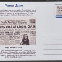 Mayling (Fantasy) Historic Events - Wall Street Crash - glossy postal stationery card unused and fine