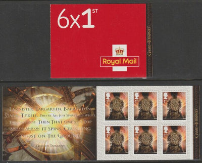 Great Britain 2018 Game of Thrones Booklet with 6 x 1st class stamps SG PM20