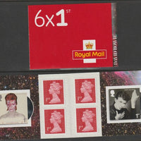 Great Britain 2017 David Bowie Booklet with 4 x 1st class definitives plus 2 x Bowie stamps SG PM56