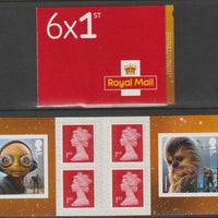Great Britain 2017 Star Wars Booklet with 4 x 1st class definitives plus 2 x Starwars stamps SG PM57