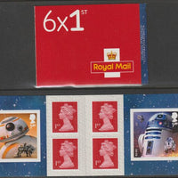 Great Britain 2017 Star Wars Booklet with 4 x 1st class definitives plus 2 x Starwars stamps SG PM58