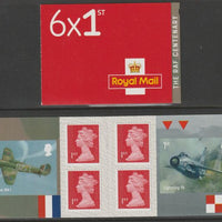 Great Britain 2018 RAF Centenary Booklet with 4 x 1st class definitives plus 2 x Aircraft stamps SG PM59