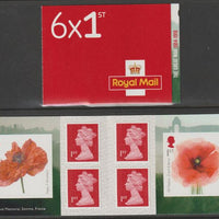 Great Britain 2018 The Great War Booklet with 4 x 1st class definitives plus 2 x Poppy stamps SG PM63